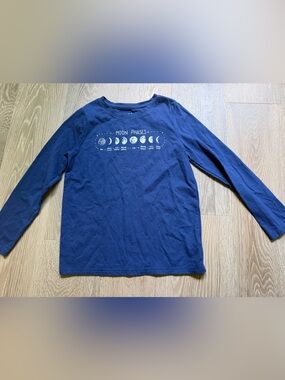 Navy Moon Phases Long Sleeve Tee